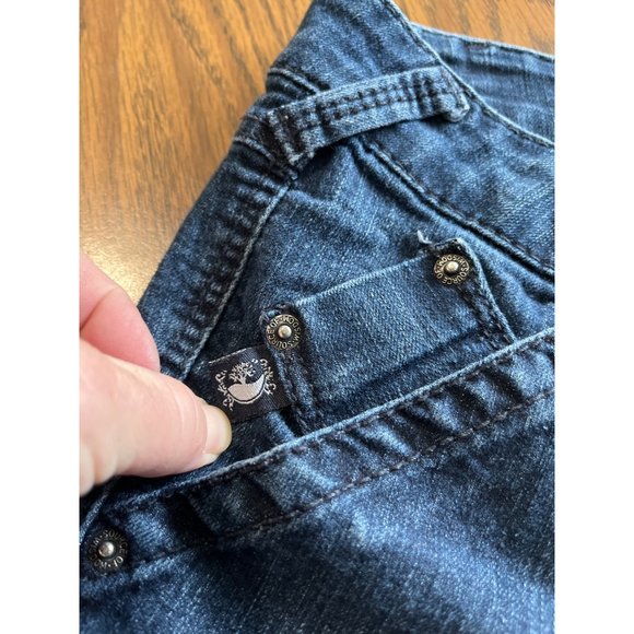 Source of Wisdom woman’s pull on button front straight leg jean size 0 - Picture 9 of 14